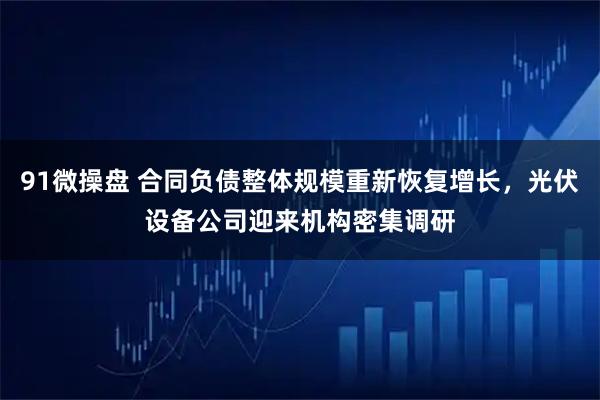 91微操盘 合同负债整体规模重新恢复增长，光伏设备公司迎来机构密集调研